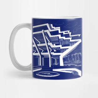 brutal brutalist architecture in modern sketch art ecopop Mug